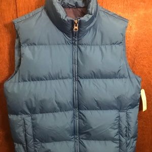NWT Arizona Men’s Blue Puffer Vest, M.